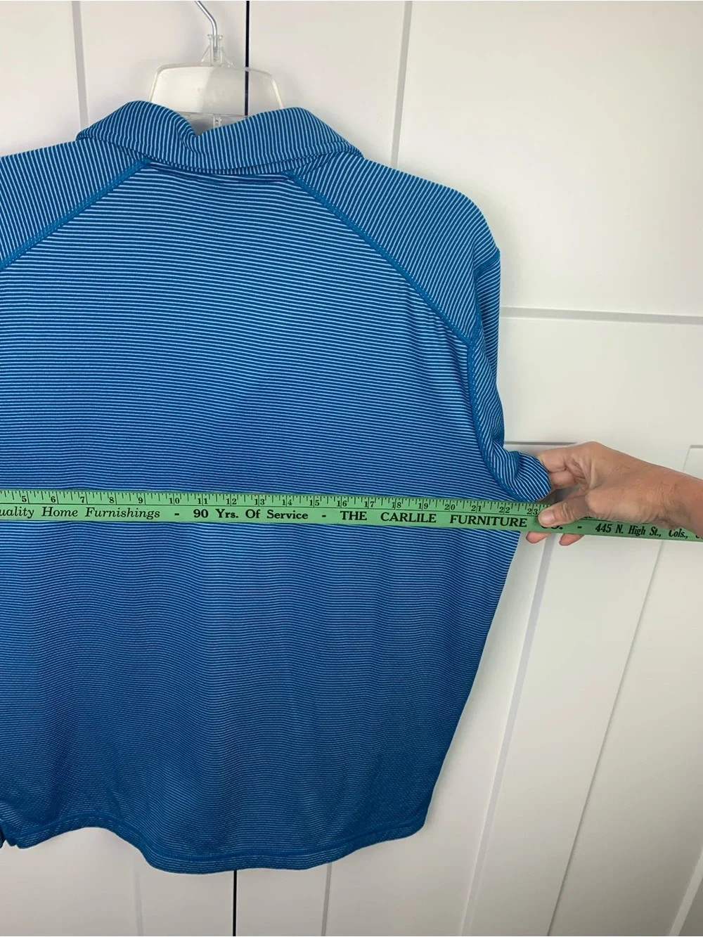 The North Face Men's L Blue White Striped Short Sleeve Polo Golf Shirt Preppy
